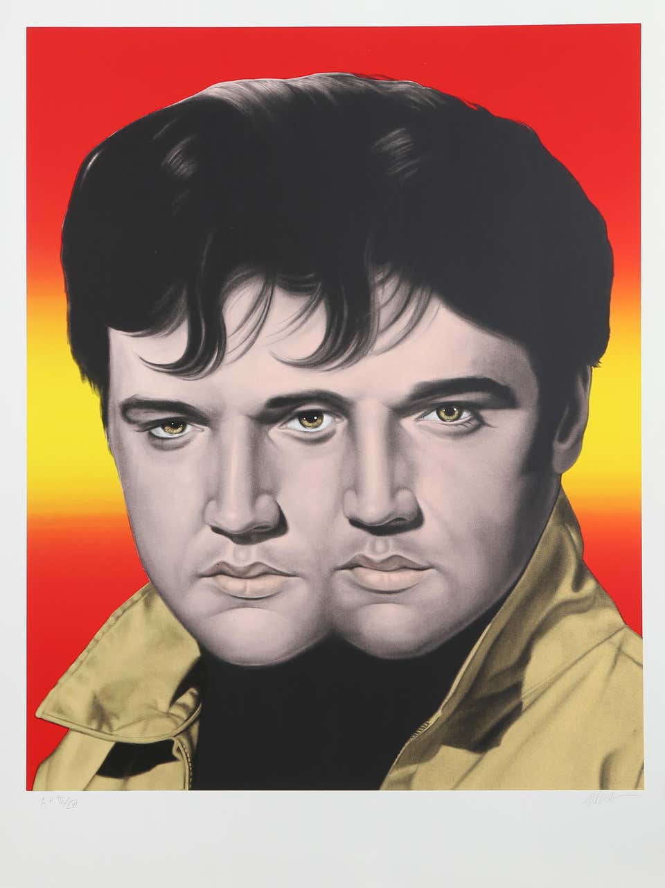 Red Elvis, Screenprint by Ron English