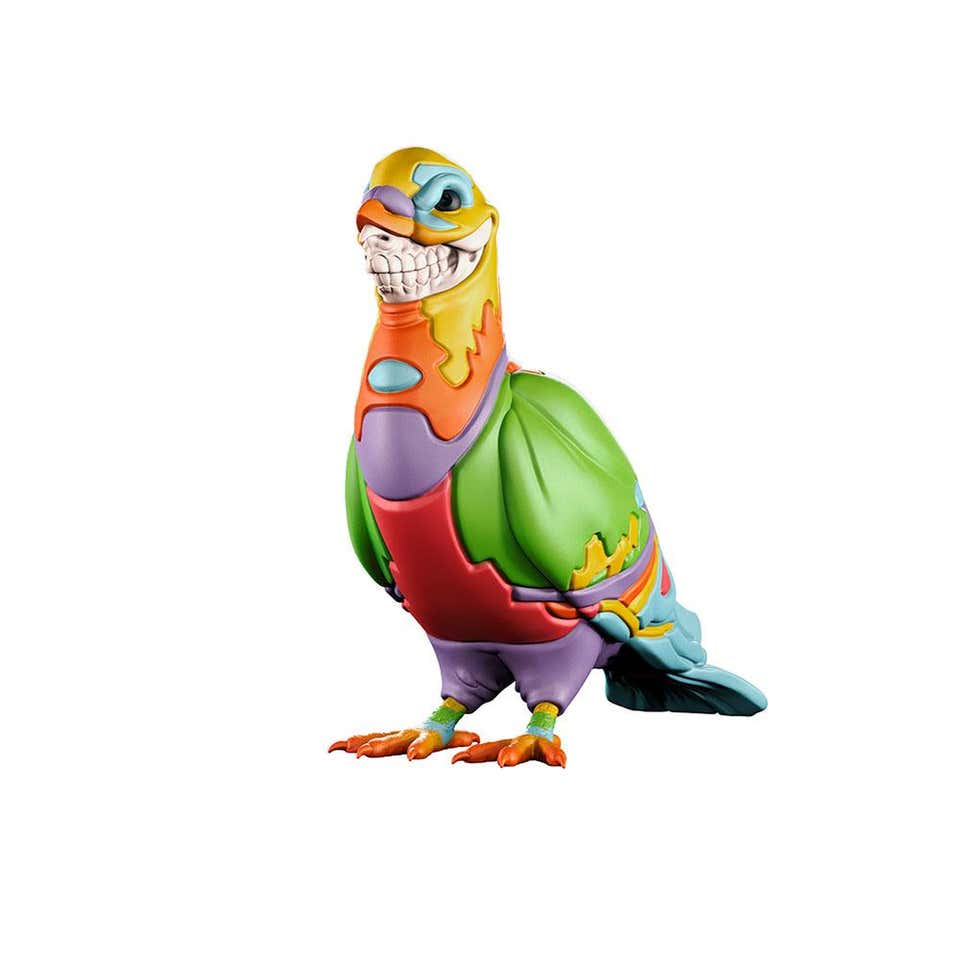 Collaboration with Staple Vinyl Pigeon Grin Sculpture Ron English Rainbow Pop