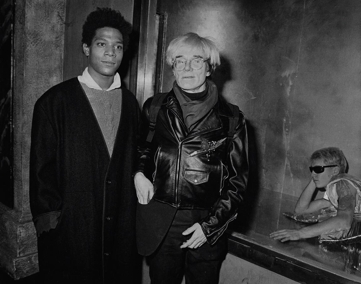 Black and White Photograph di Ron Galella - Andy Warhol & Jean-Michel Basquiat all'Area, New York