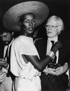 Grace Jones y Andy Warhol, Fiesta de Estreno de Grease, Studio 54, Nueva York