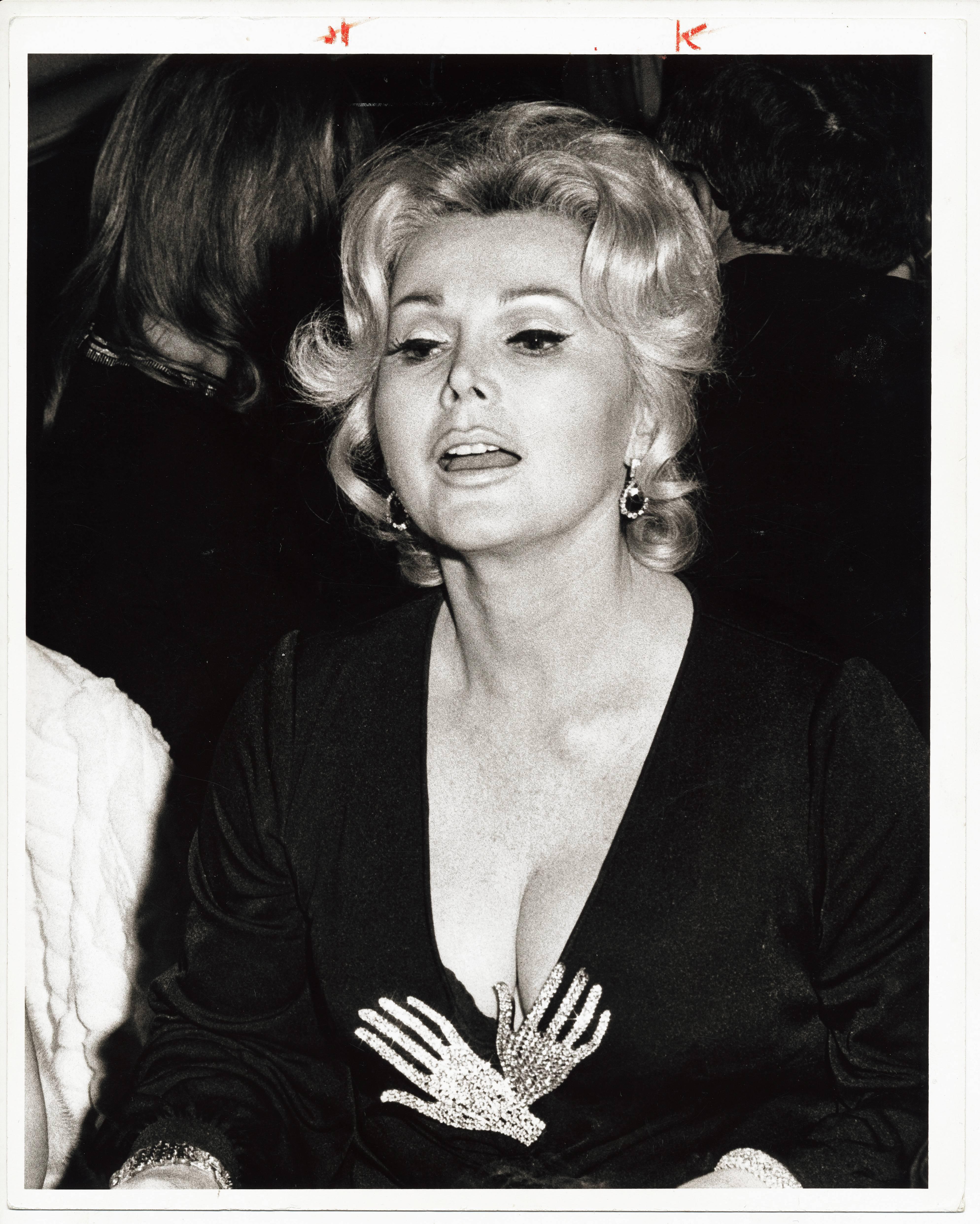 Ron Galella Black and White Photograph - The Interested Zsa Zsa Gabor