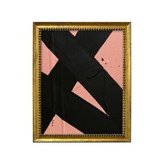 Ron Giusti Mini Abstract Blush Black Acrylic Painting