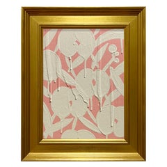 Ron Giusti Mini Orchid Blush Cream Acrylic Painting