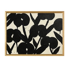 Mini-Orchideen-Gemälde aus cremefarbenem Acryl von Ron Giusti
