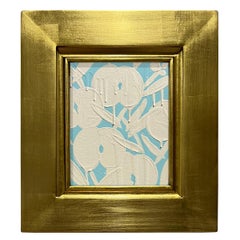 Ron Giusti Mini Orchid Light Blue Cream Acrylic Painting
