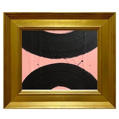 Ron Giusti Mini Wagasa Blush Black Acrylic Painting
