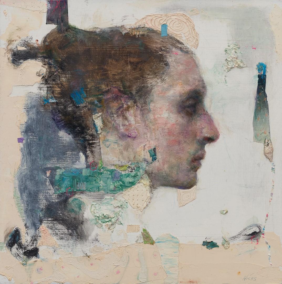 Portrait Painting Ron Hicks - Peinture à l'huile « Cerebral Seclusion »