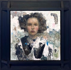 "Essenza di" (2025) di Ron Hicks, ritratto astratto originale dipinto a olio