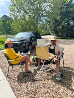 "Studio da Jan e Johns" (2025) Ritratto astratto originale dipinto a olio