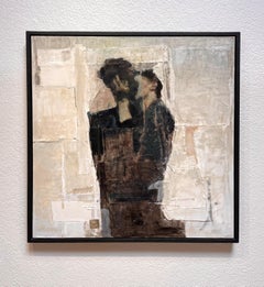 "The Embrace II" (2018) Portrait abstrait original et peinture à l'huile