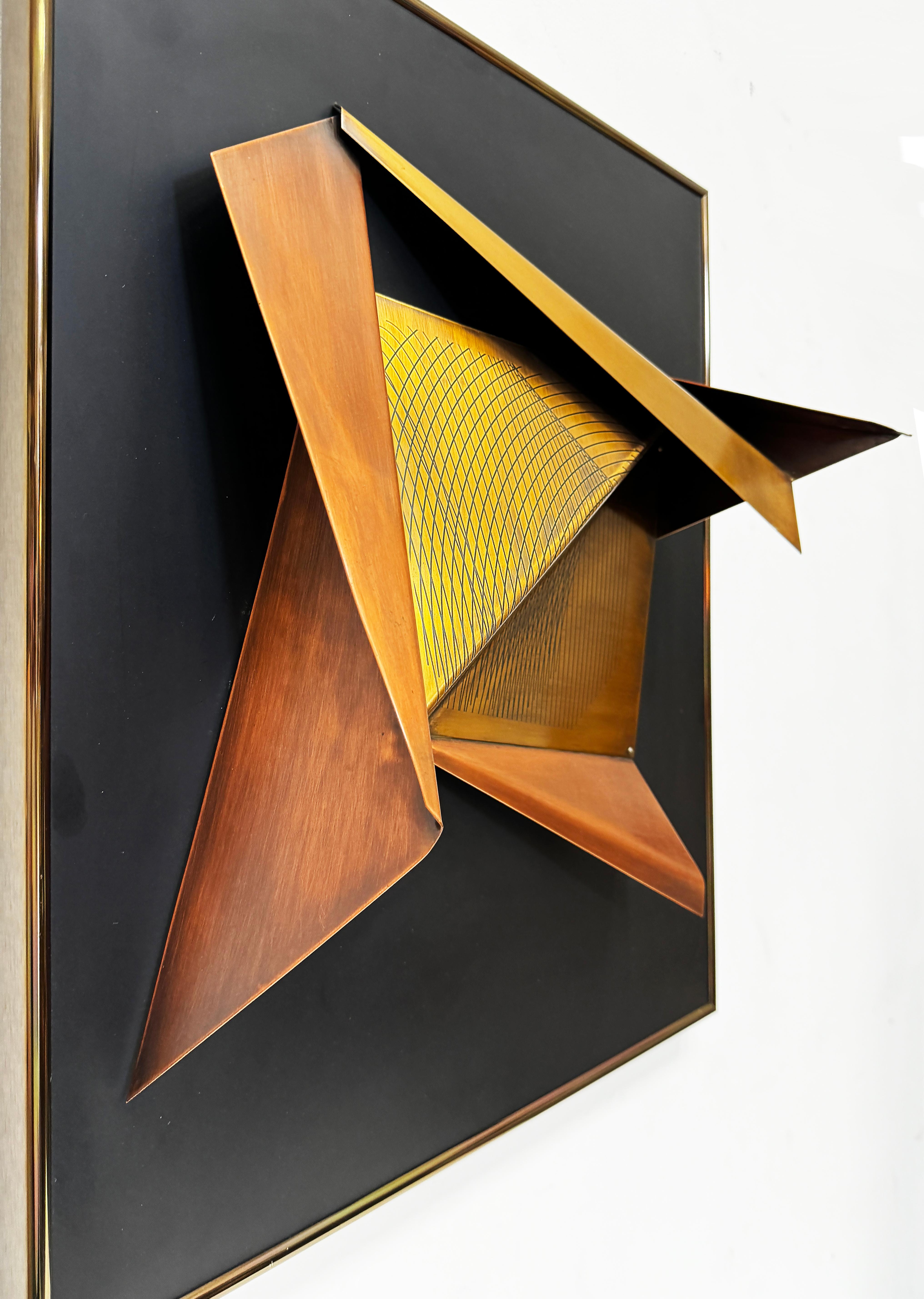 Modern Ron Hinton 1994 3D Metal Wall Sculpture 