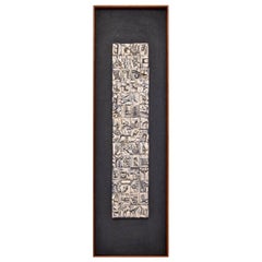 Ron Hitchins Original Art Work circa 1960s, Framed Ceramic Tile Relief