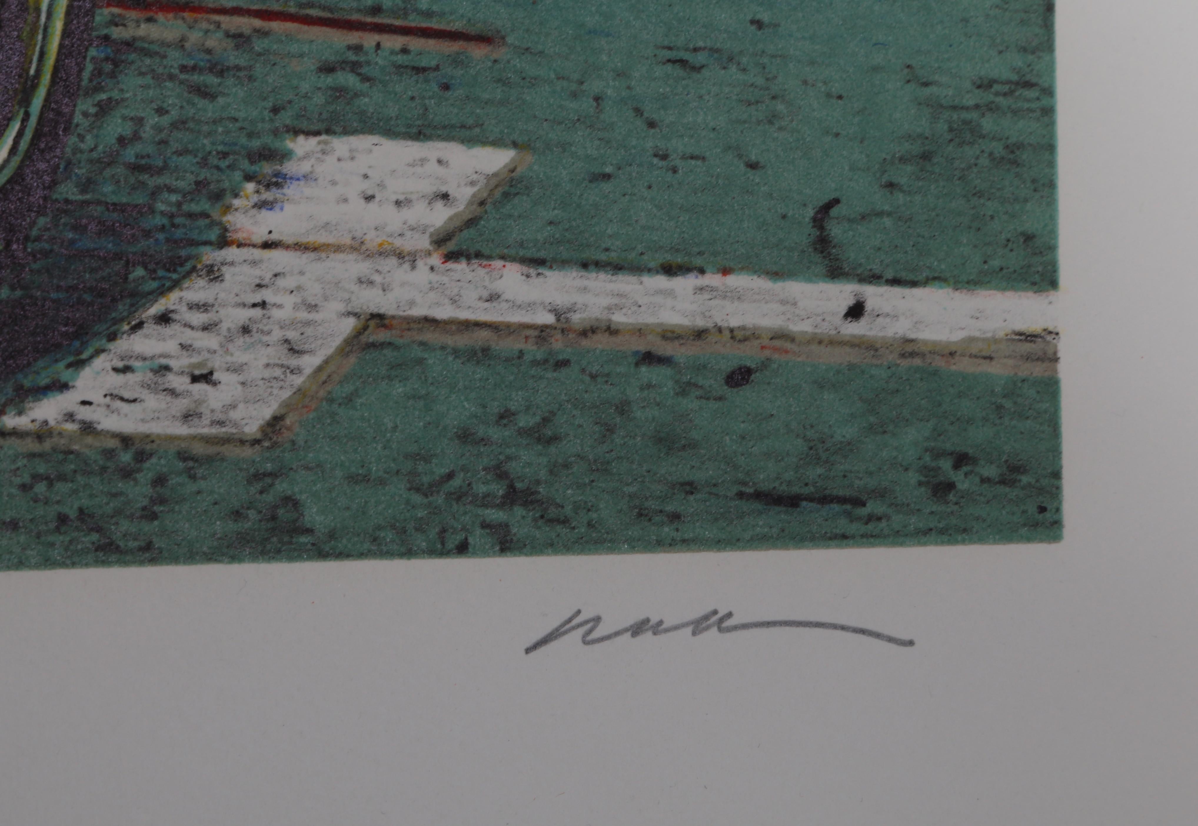 Red Formula, Photorealist Racing Screenprint by Ron Kleemann For Sale 1