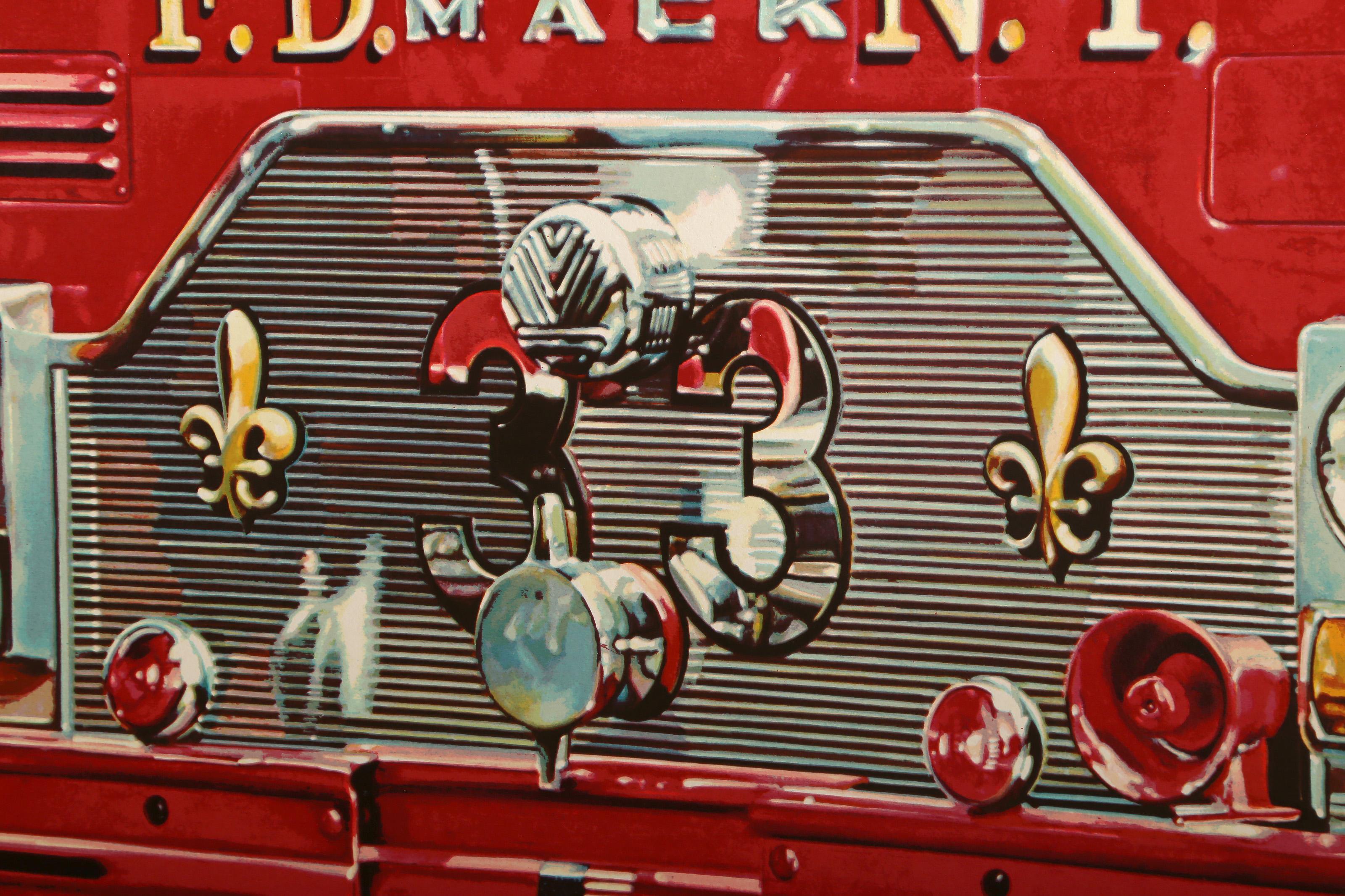 SOHO Saint (Fire Engine), serigrafia fotorealista di Ron Kleemann in vendita 1