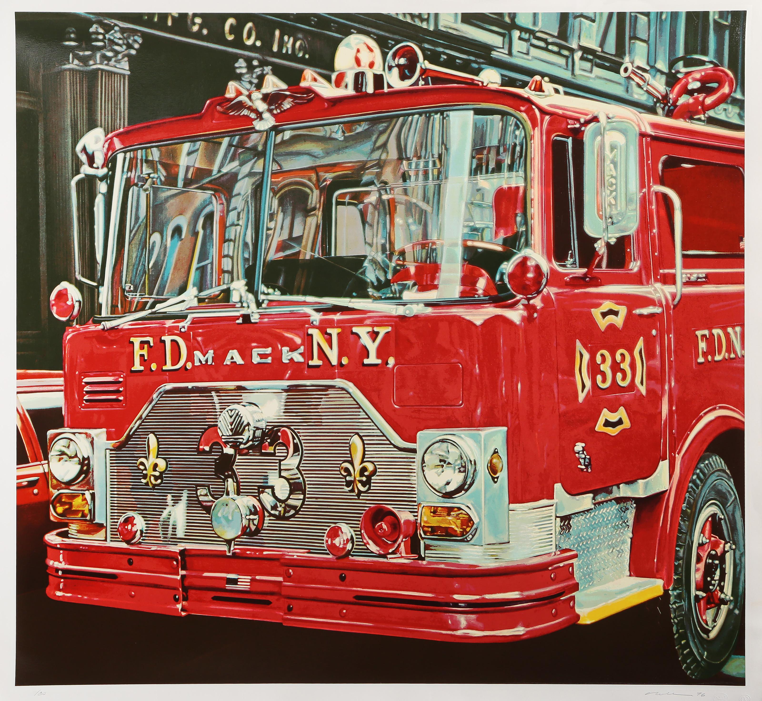  Ron Kleemann, Americano (1937 - 2014) -  SOHO Saint (Autopompa), Anno:  1976, Medio:  Serigrafia, firmata, numerata e datata a matita, Edizione:  80, Dimensioni immagine:  35,5 x 38,5 pollici, Dimensioni:  37,5 x 40,5 pollici (95,25 x 102,87 cm),