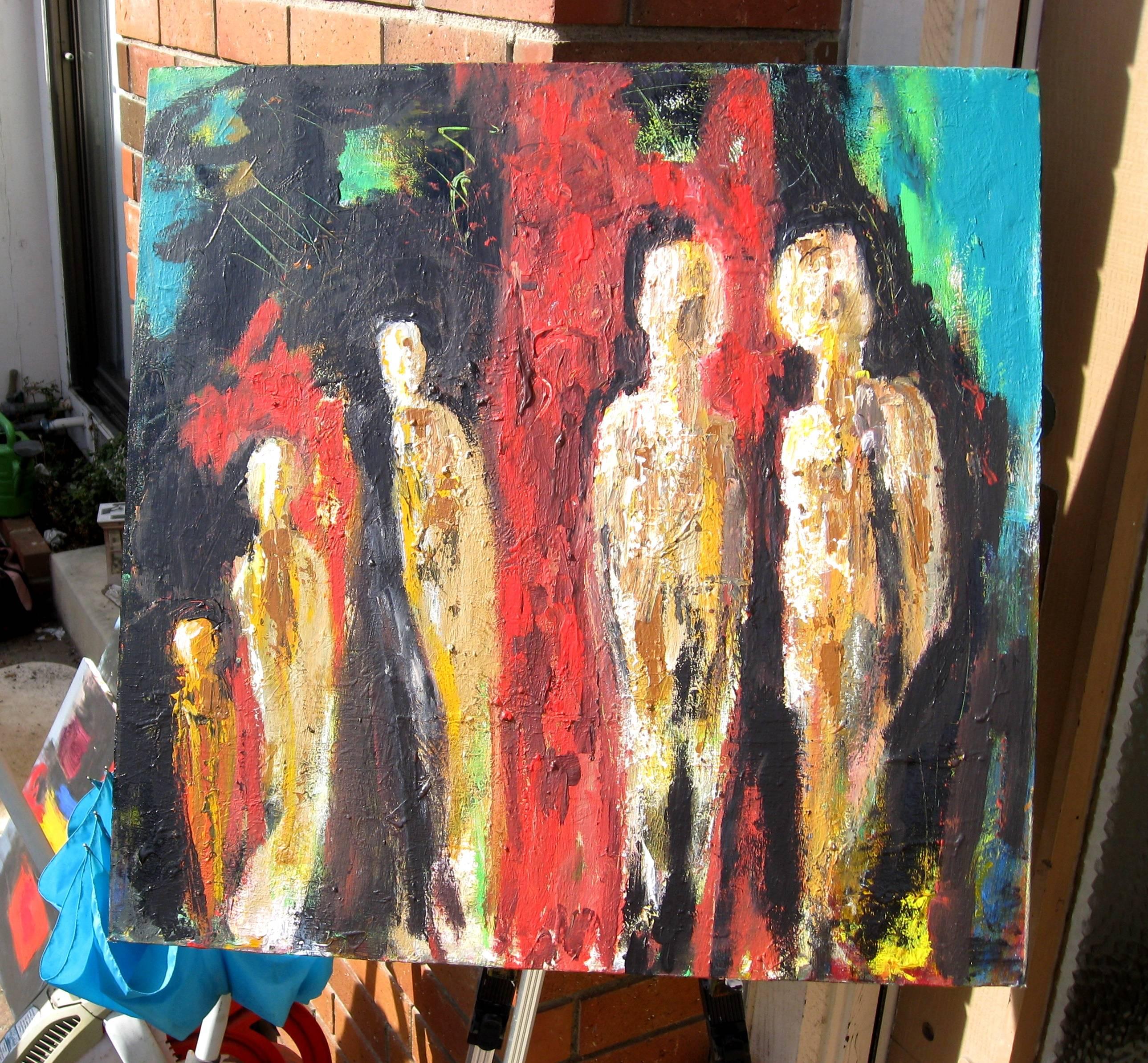 A Meeting of Souls - Expressionist Painting by Ron Klotchman
