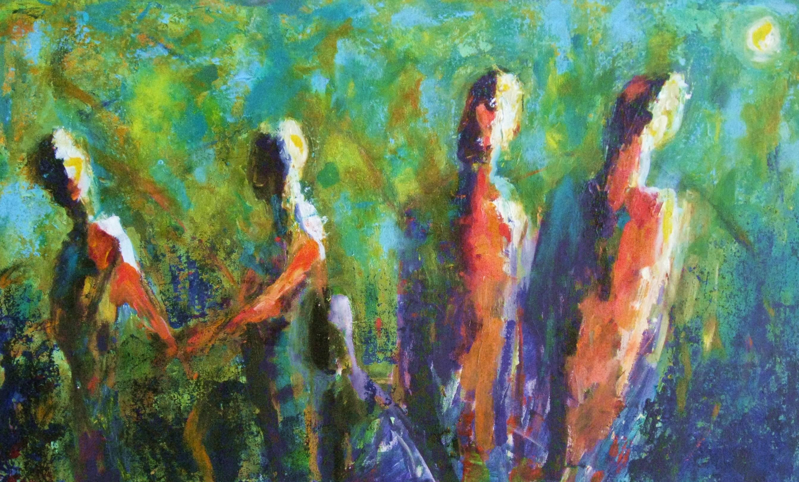 The Last Pilgrimage - Expressionist Painting by Ron Klotchman