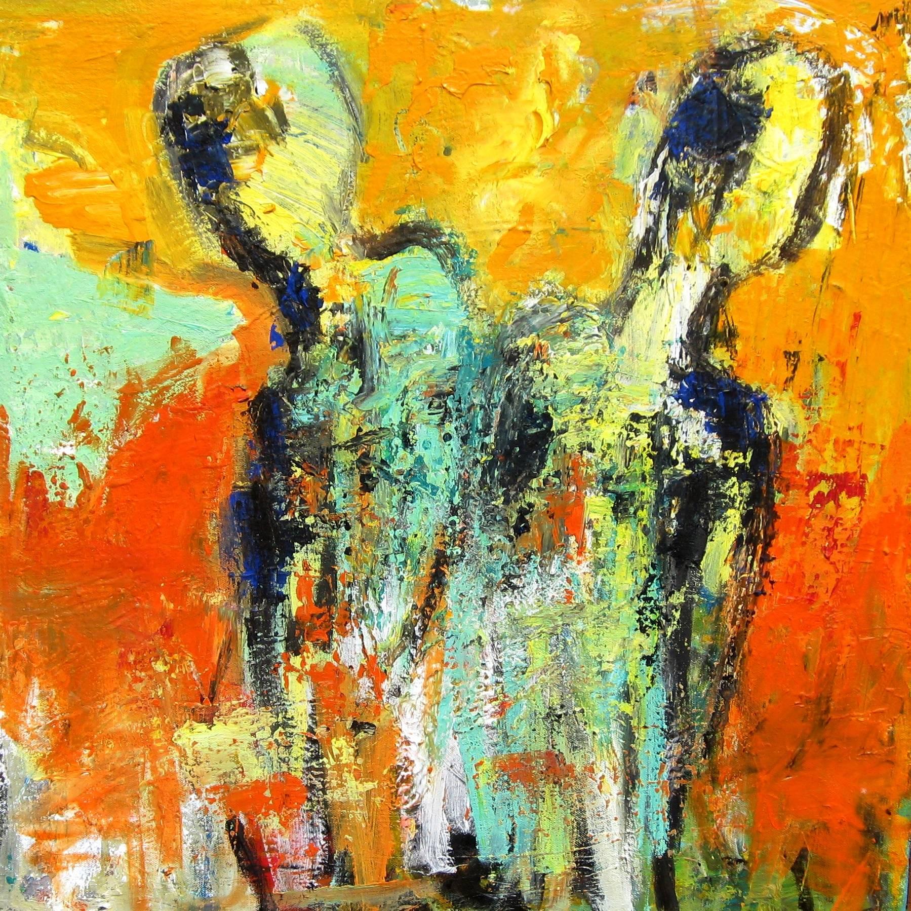 Ron Klotchman Figurative Painting - Together Apart