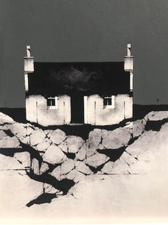 Harris Cottage In Mono - Original Landscape Painting by Ron Lawson