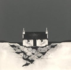 Harris Cottage In Mono - Original Landscape Painting by Ron Lawson