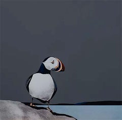 Isle of Lunga Puffin - Signed, Limited Edition Print, Landscape by Ron Lawson