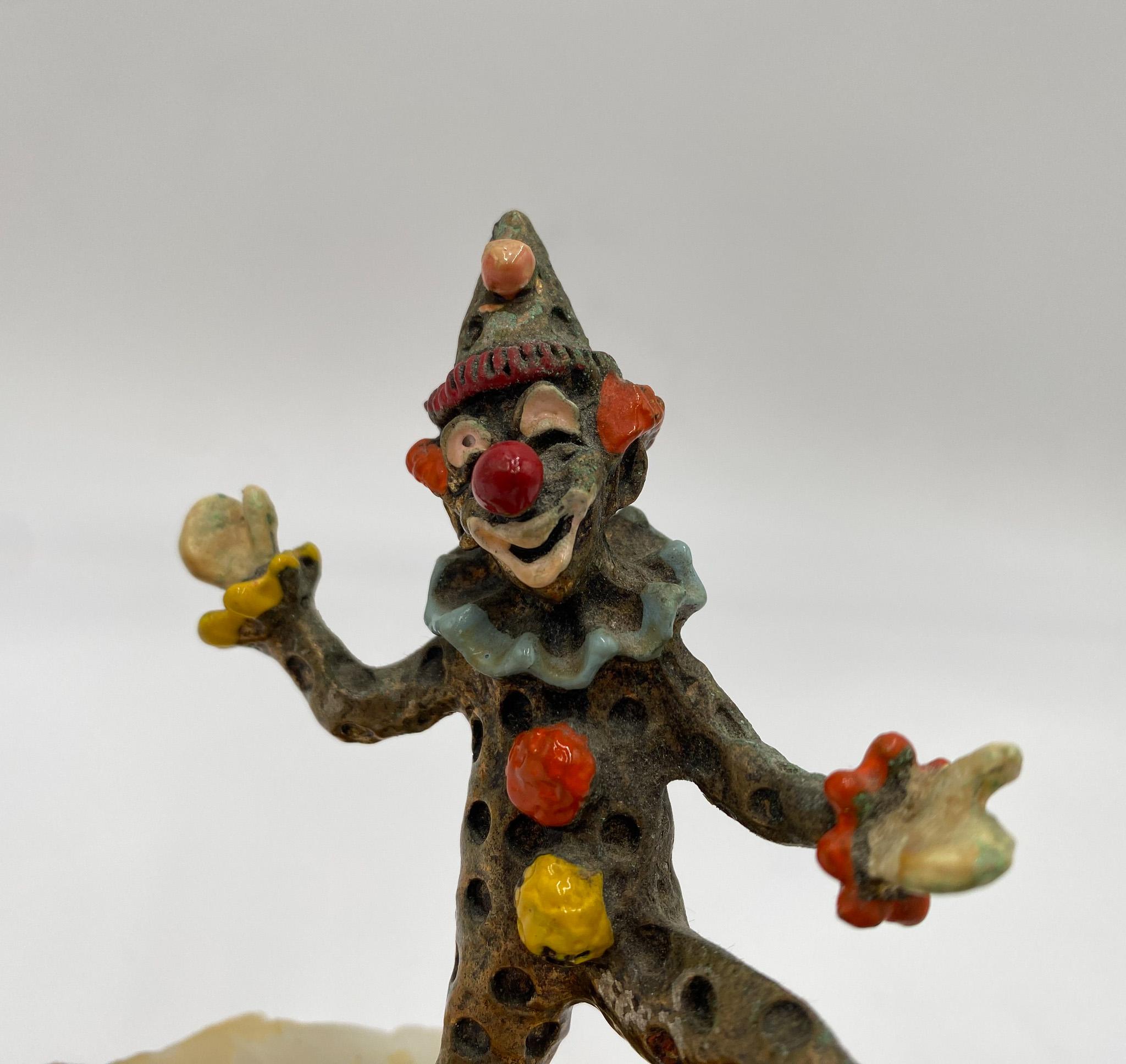 Ron Lee Whimsical Bronze Clown Sculpture, USA, 1982.  This piece is signed.  
