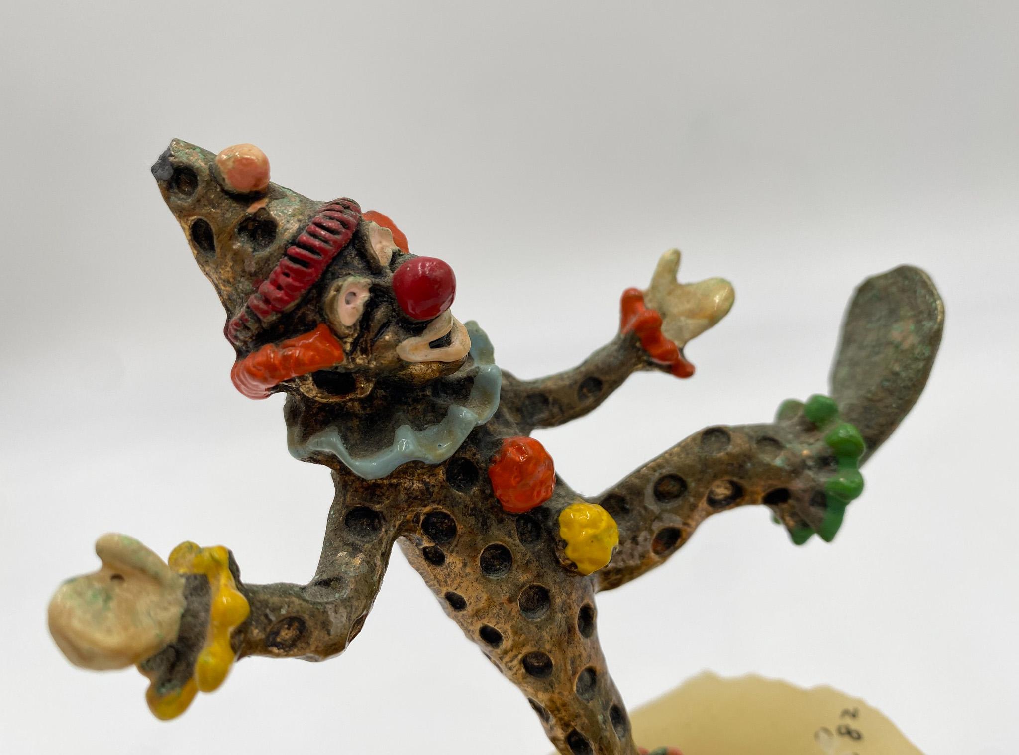 American Ron Lee Whimsical Bronze Clown Sculpture, USA, 1982 For Sale