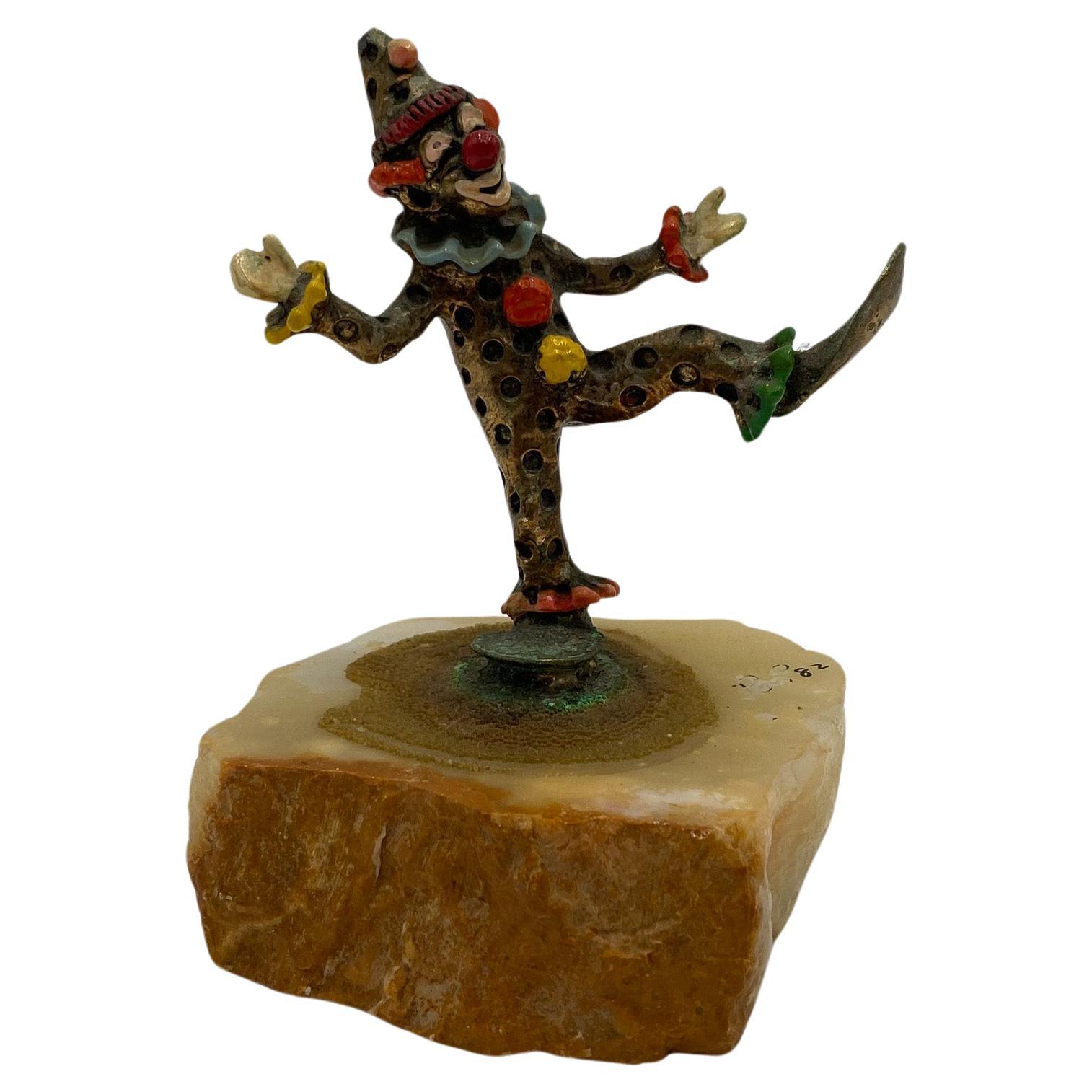 Ron Lee Whimsical Bronze Clown Sculpture, USA, 1982 For Sale