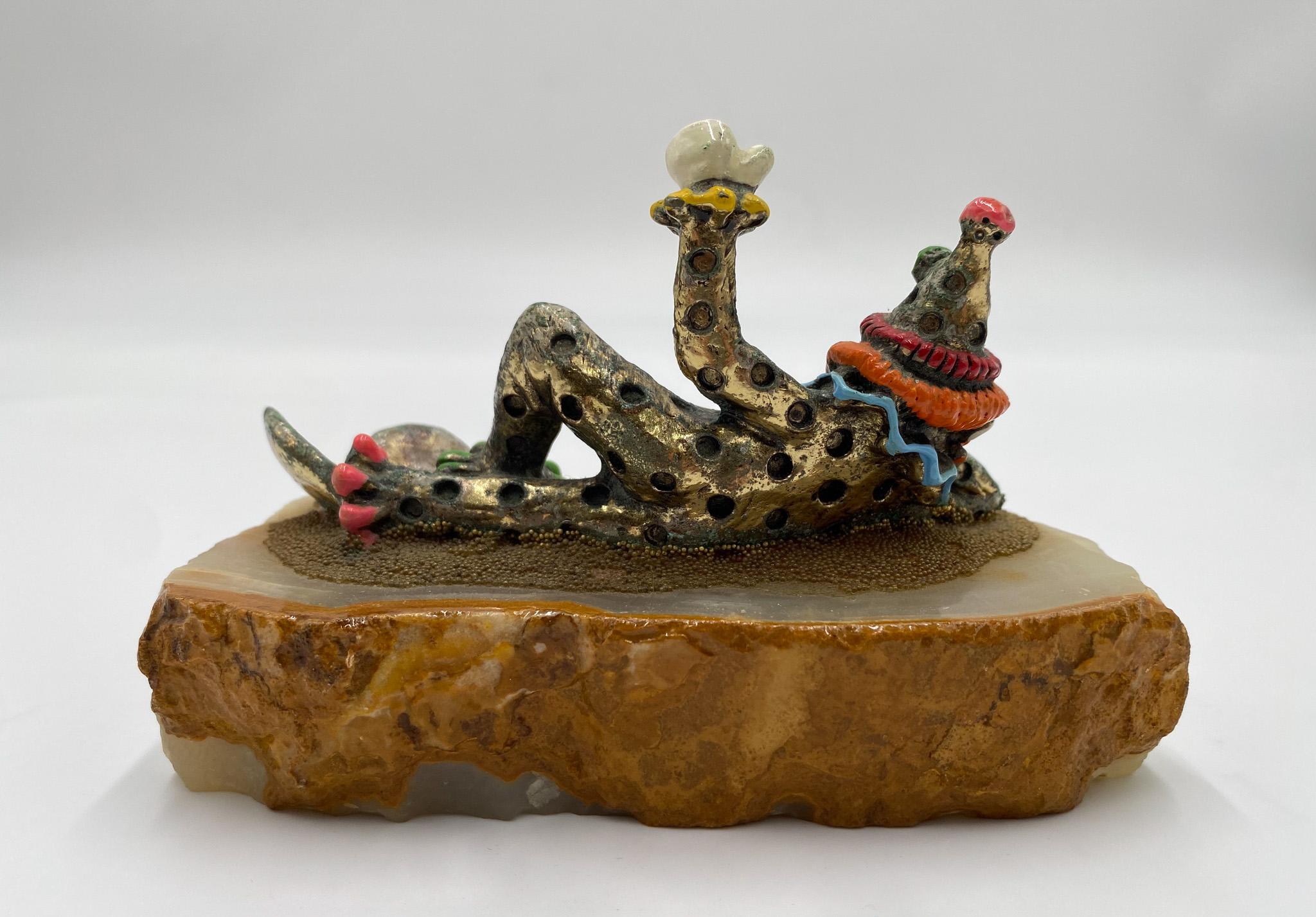 20th Century Ron Lee Whimsical Bronze Clown Sculpture, USA, 1985 For Sale