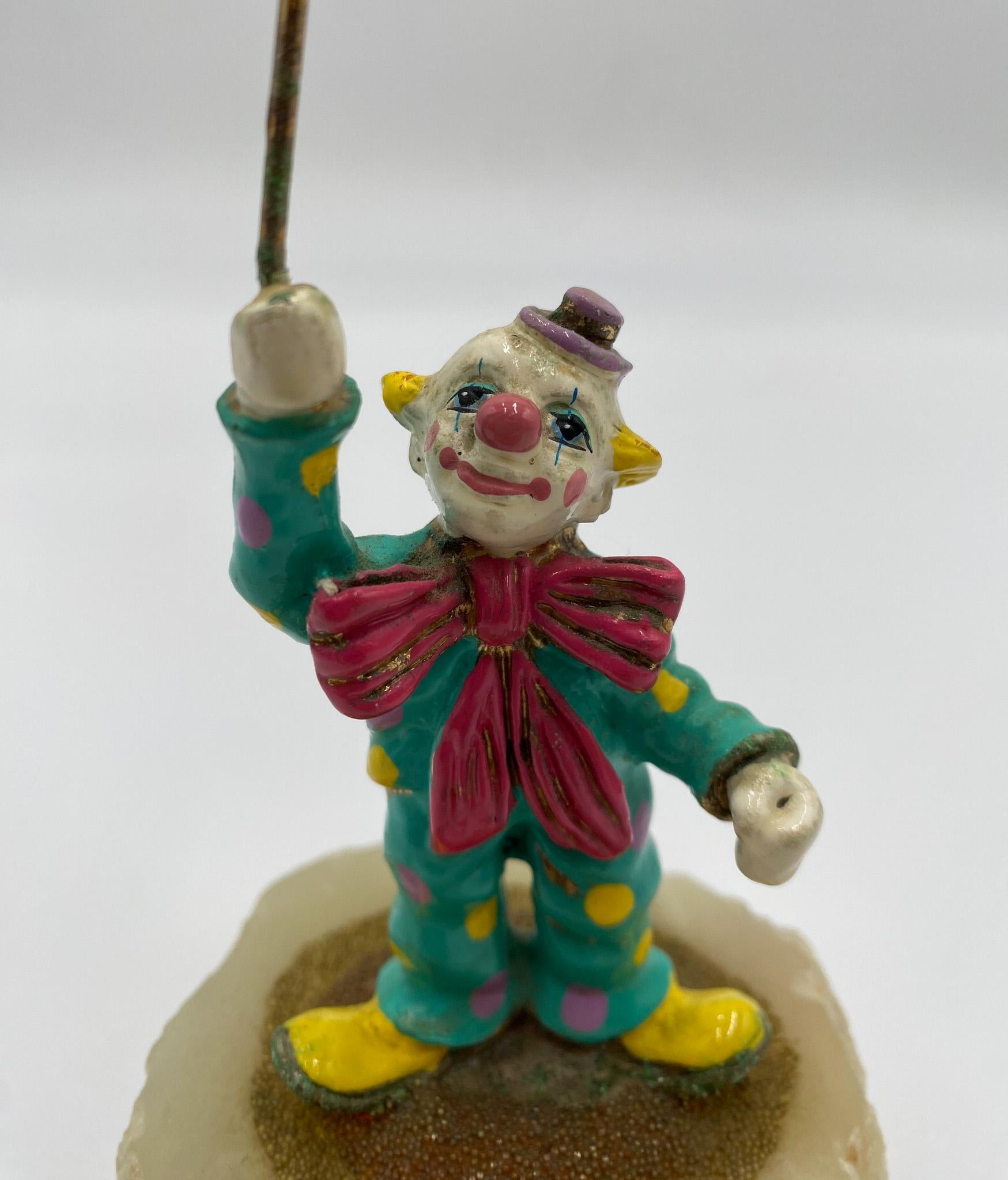 Ron Lee Whimsical Bronze Clown Sculpture, USA, 1988.  This piece is signed.  