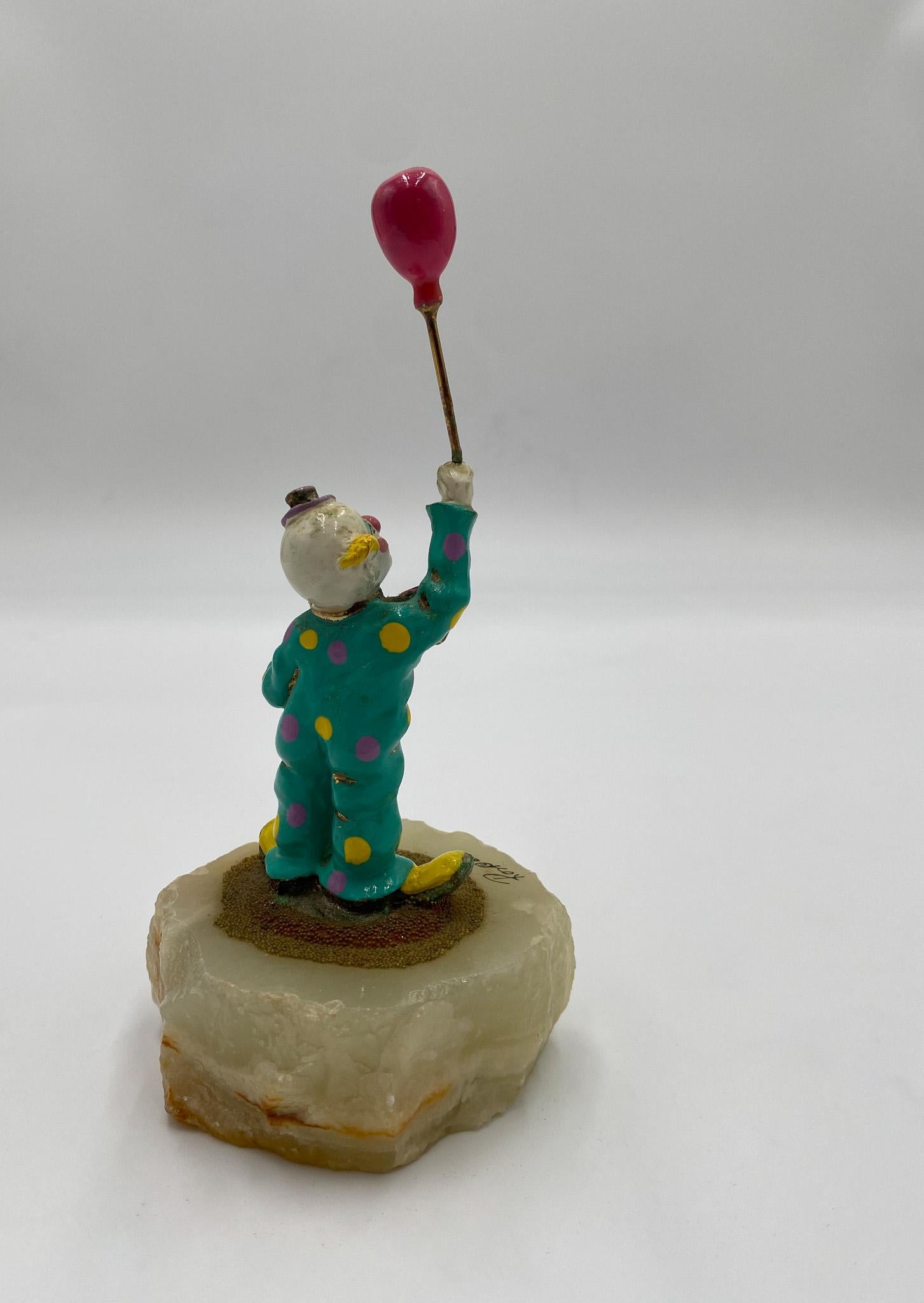 American Ron Lee Whimsical Bronze Clown Sculpture, USA, 1988 For Sale