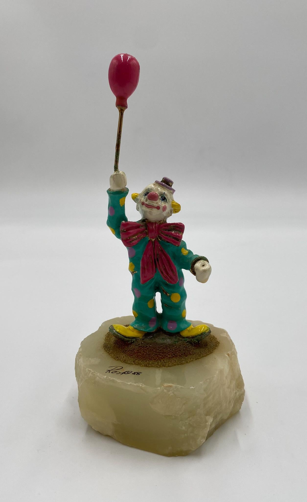 Ron Lee Whimsical Bronze Clown Sculpture, USA, 1988 In Good Condition For Sale In Costa Mesa, CA