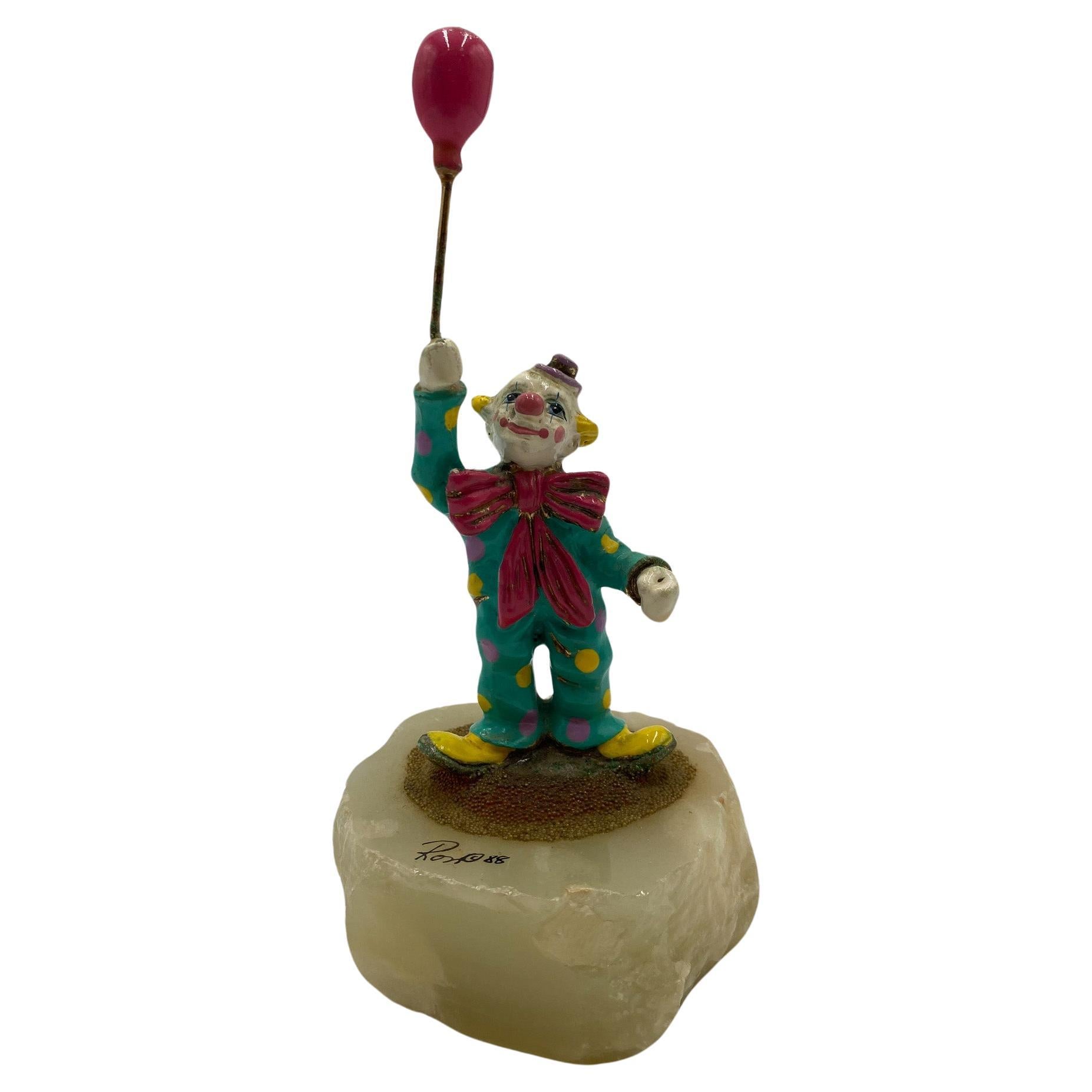 Ron Lee Whimsical Bronze Clown Sculpture, USA, 1988 For Sale