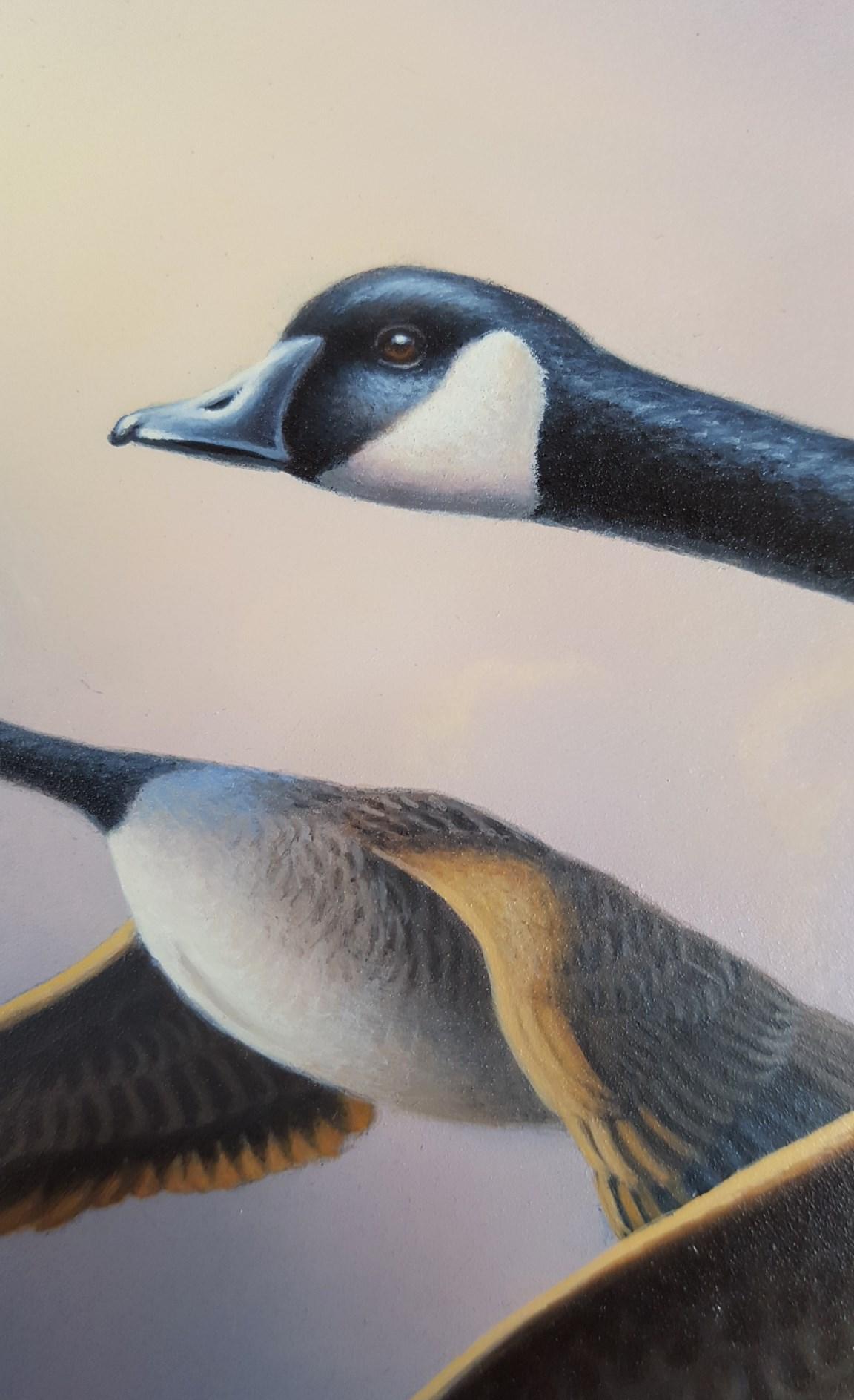 Geese /// Contemporary Duck Bird Wildlife Ornithology Painting Animal Art en vente 4