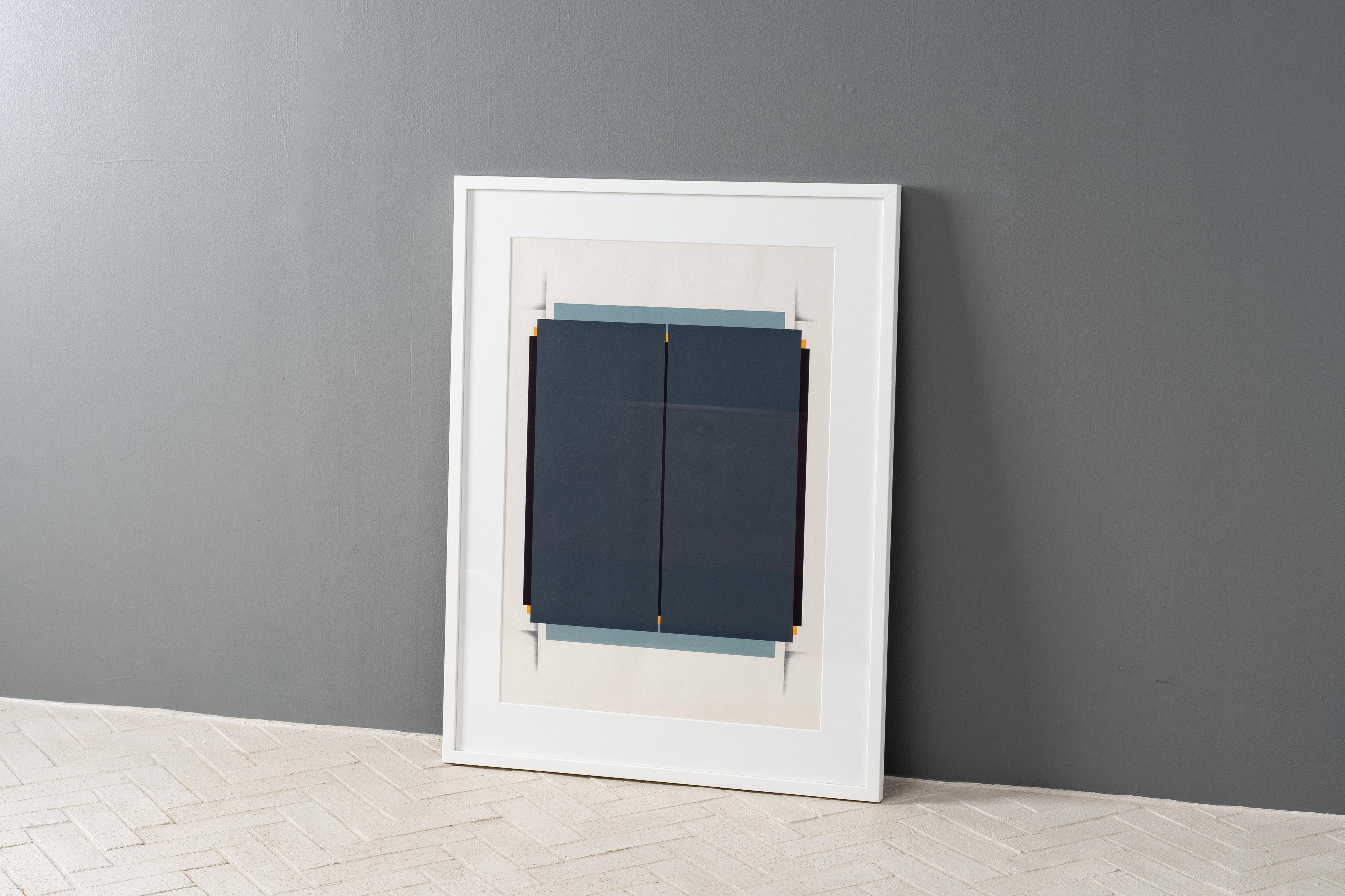 Mid-Century Modern Ron Michaud Framed Lithograph en vente