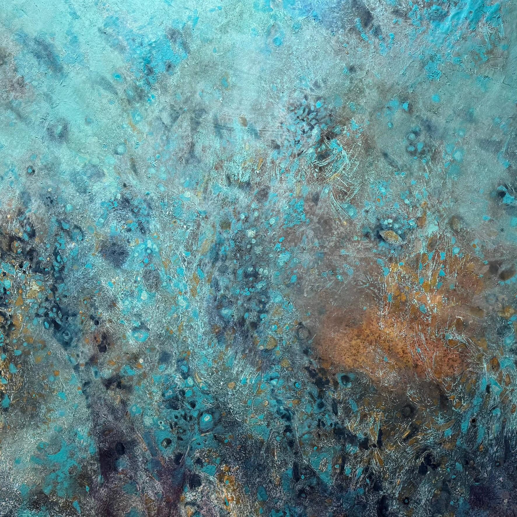 Headlong Into It I - Contemporary art, abstract, mixed media, organic materials