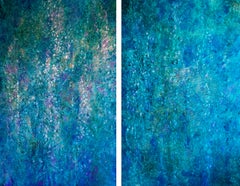 Jacaranda I & II - Contemporary, abstract, mixed media, organic materials