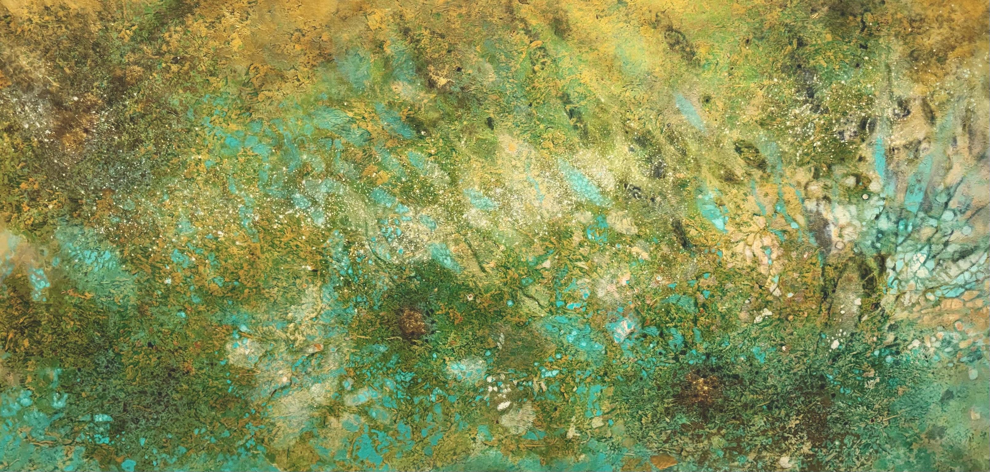 Ron Mills-Pinyas Abstract Painting – Uncharted – Zeitgenössisch, abstrakt, Mischtechnik, organische Materialien