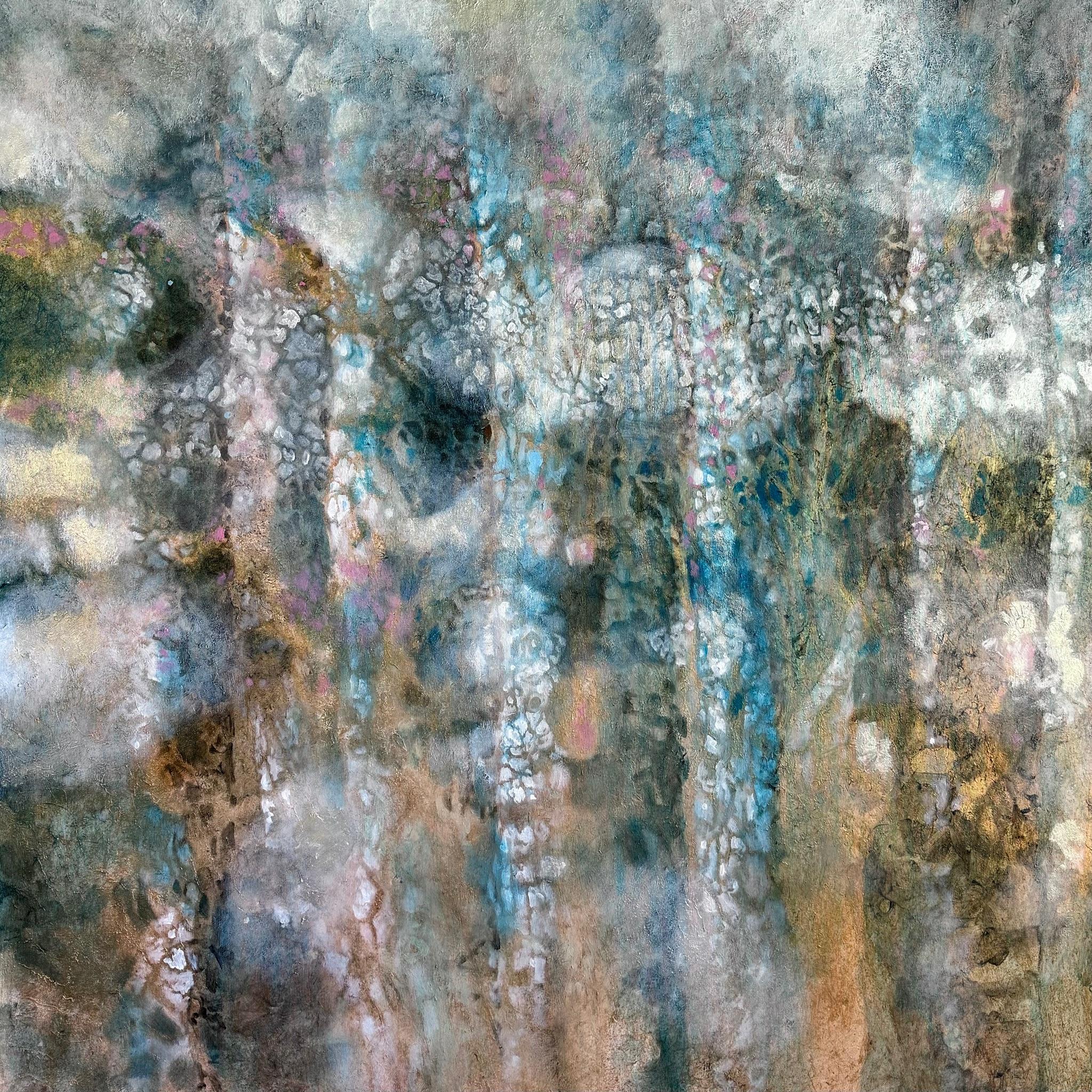 Abstract Painting Ron Mills-Pinyas - Warp and Wave - Art contemporain, abstrait, techniques mixtes, matériaux naturels