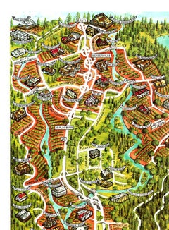 Original Wine Country Tour Map vintage California fun map, linen-backed.