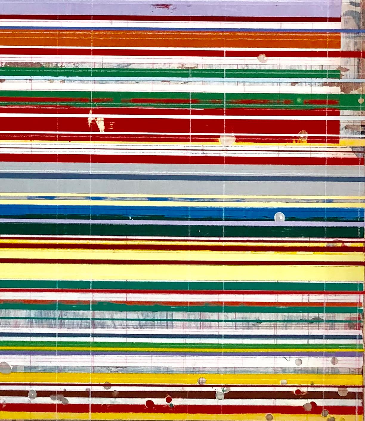 Les couches de Ron Piller - Peinture abstraite contemporaine colorée sur bois 4