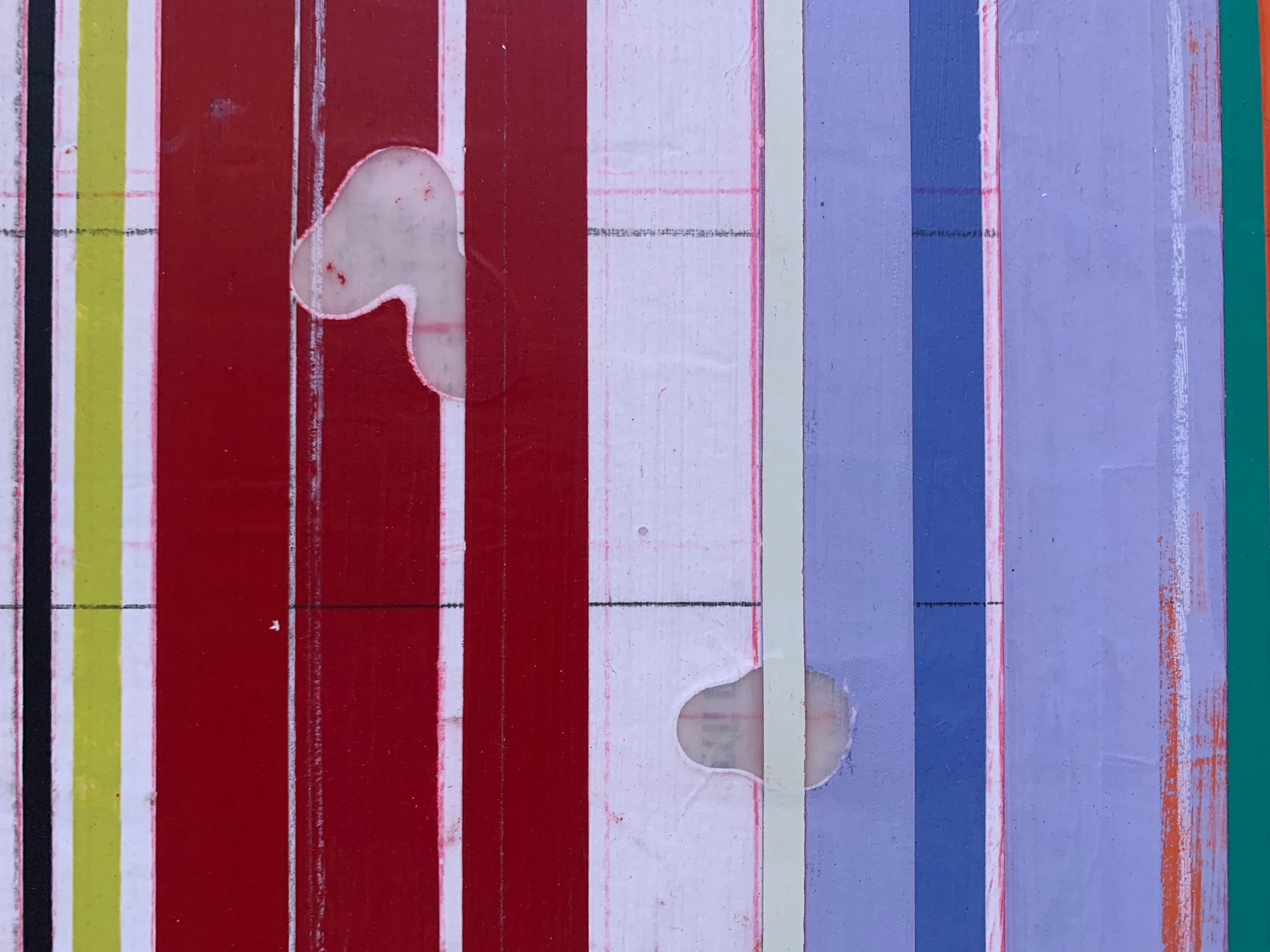 Les couches de Ron Piller - Peinture abstraite contemporaine colorée sur bois 8