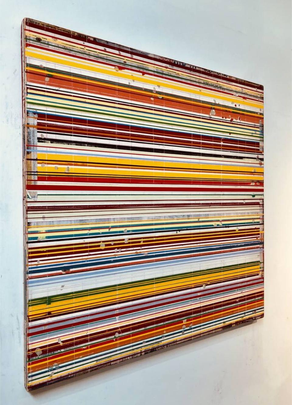 The Sound by Ron Piller - Sensación de mediados de siglo Contemporáneo Rayas Multicolor en venta 2