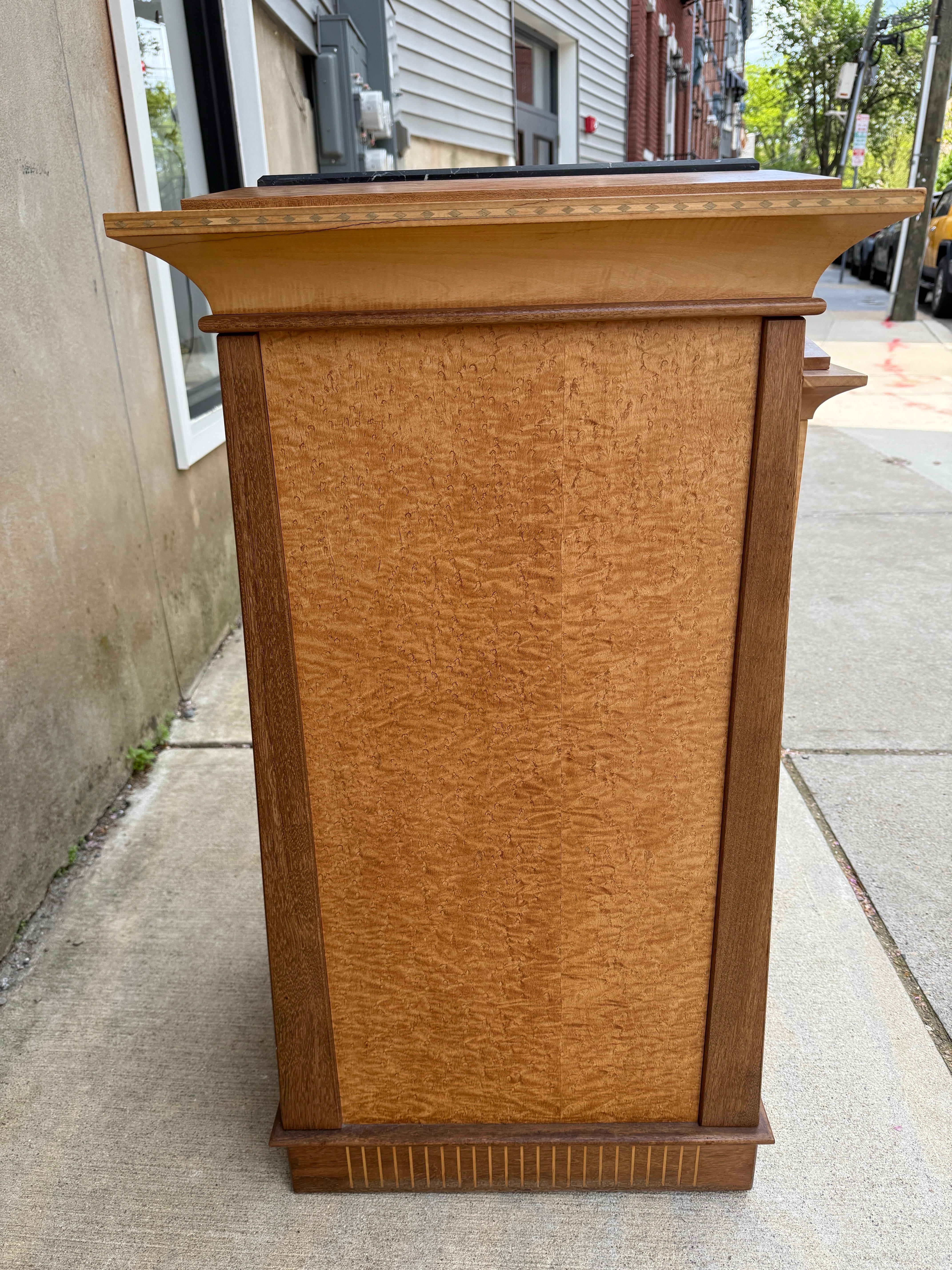 Ron Puckett Custom Made Pedestal Cabinet Table NYC 1980’s For Sale 4