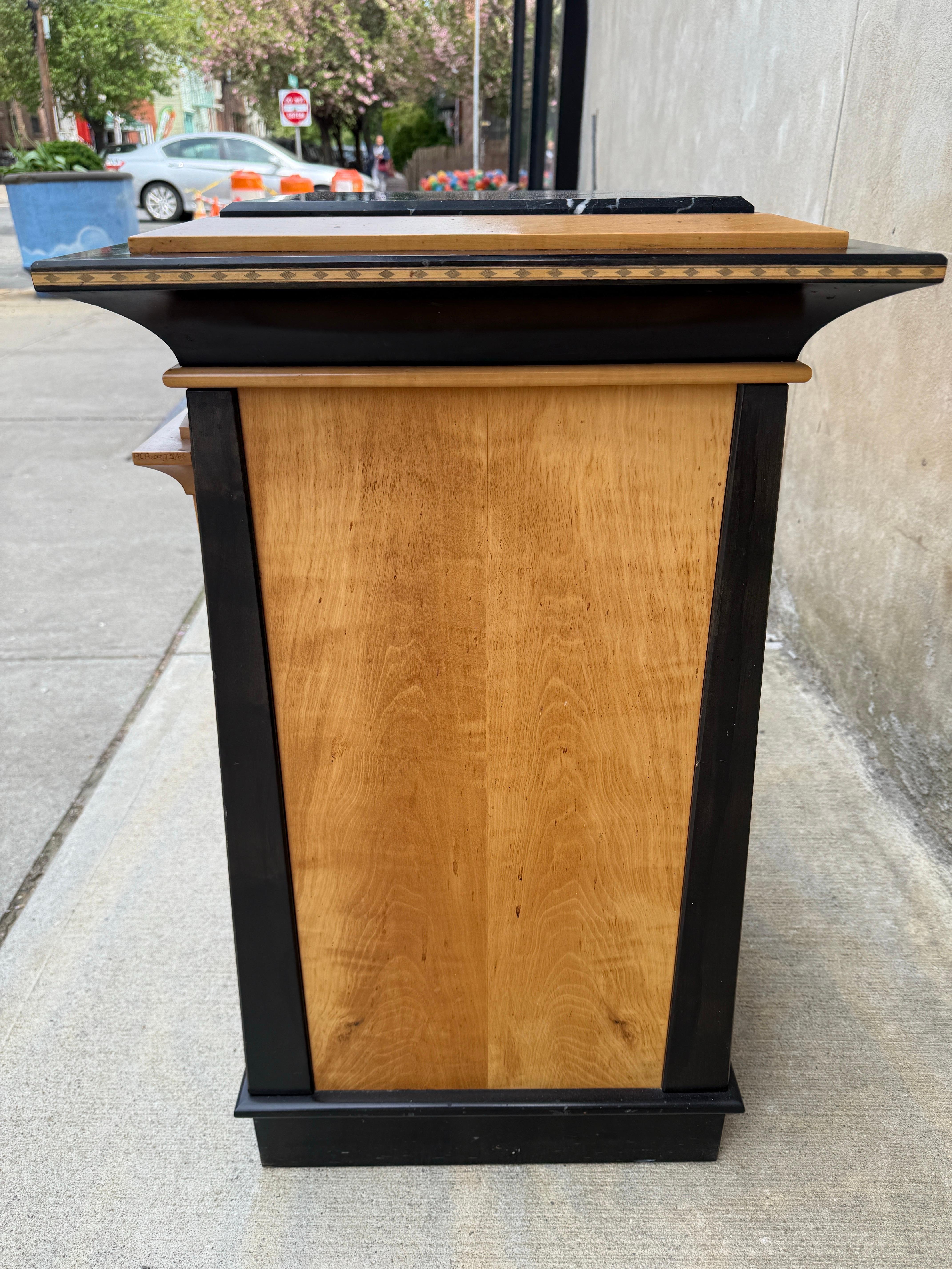 Ron Puckett Custom Made Pedestal Cabinet Table NYC 1980’s For Sale 5