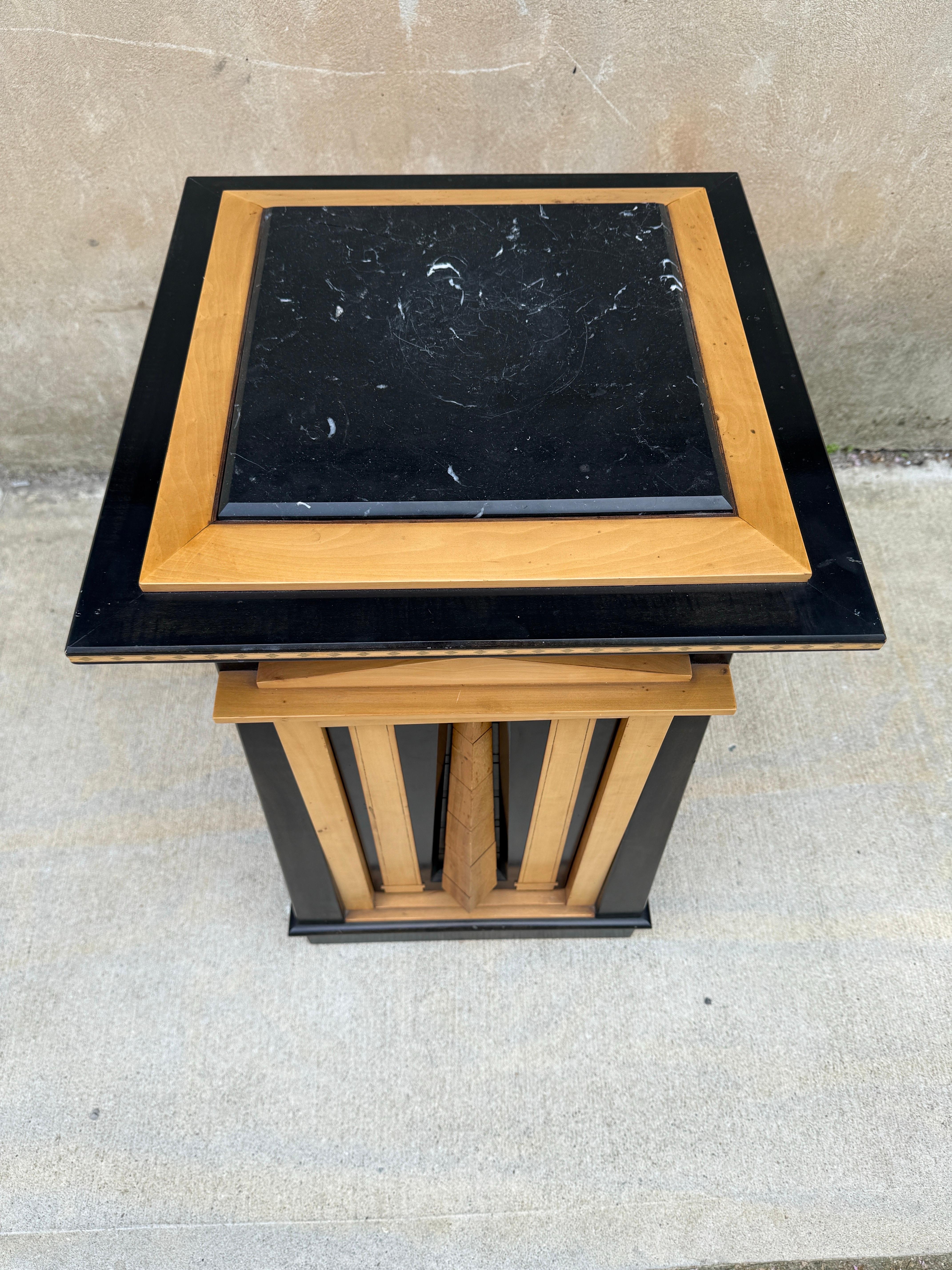 Ron Puckett Custom Made Pedestal Cabinet Table NYC 1980’s In Good Condition For Sale In Jersey City, NJ