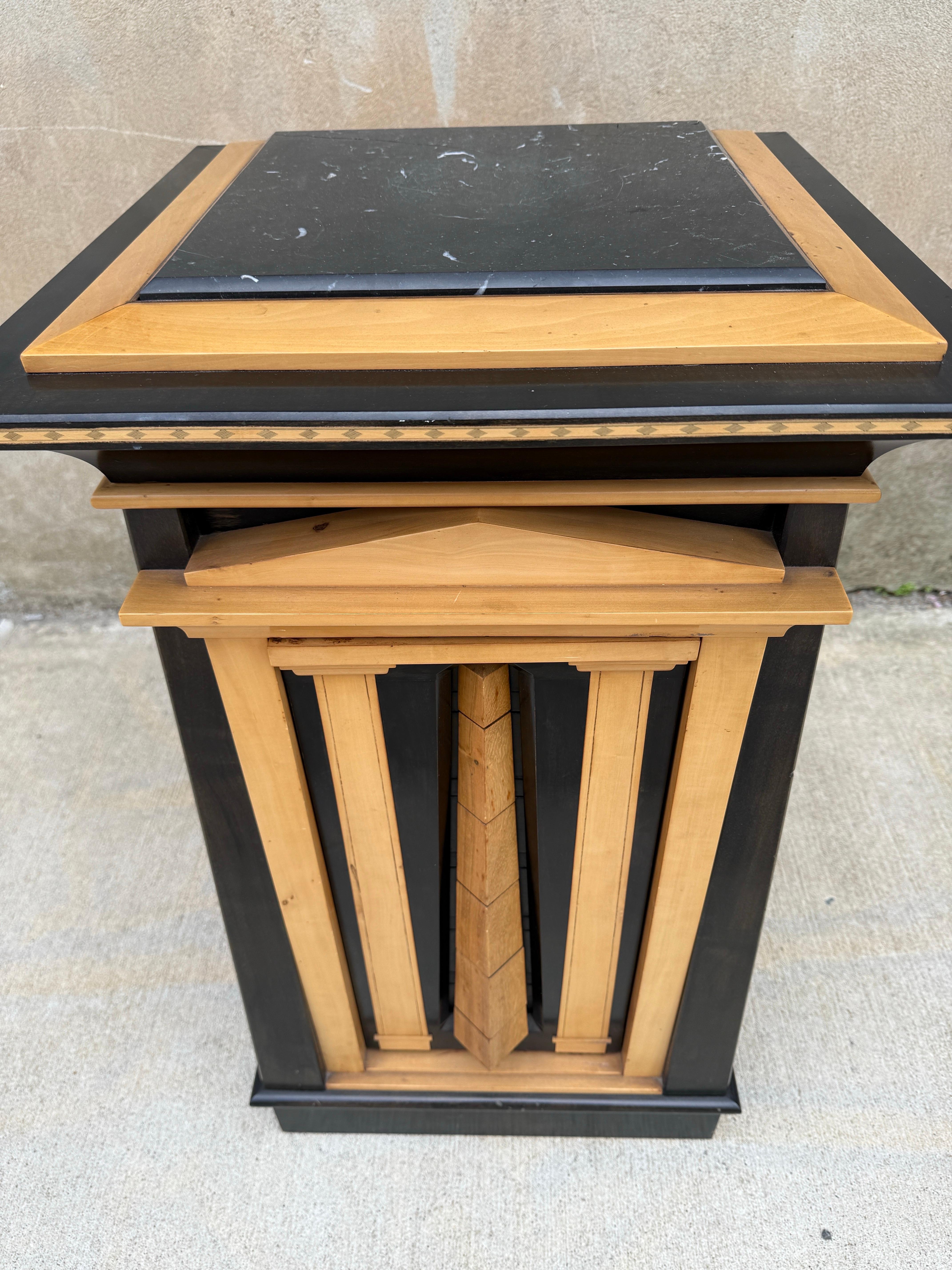 20th Century Ron Puckett Custom Made Pedestal Cabinet Table NYC 1980’s For Sale