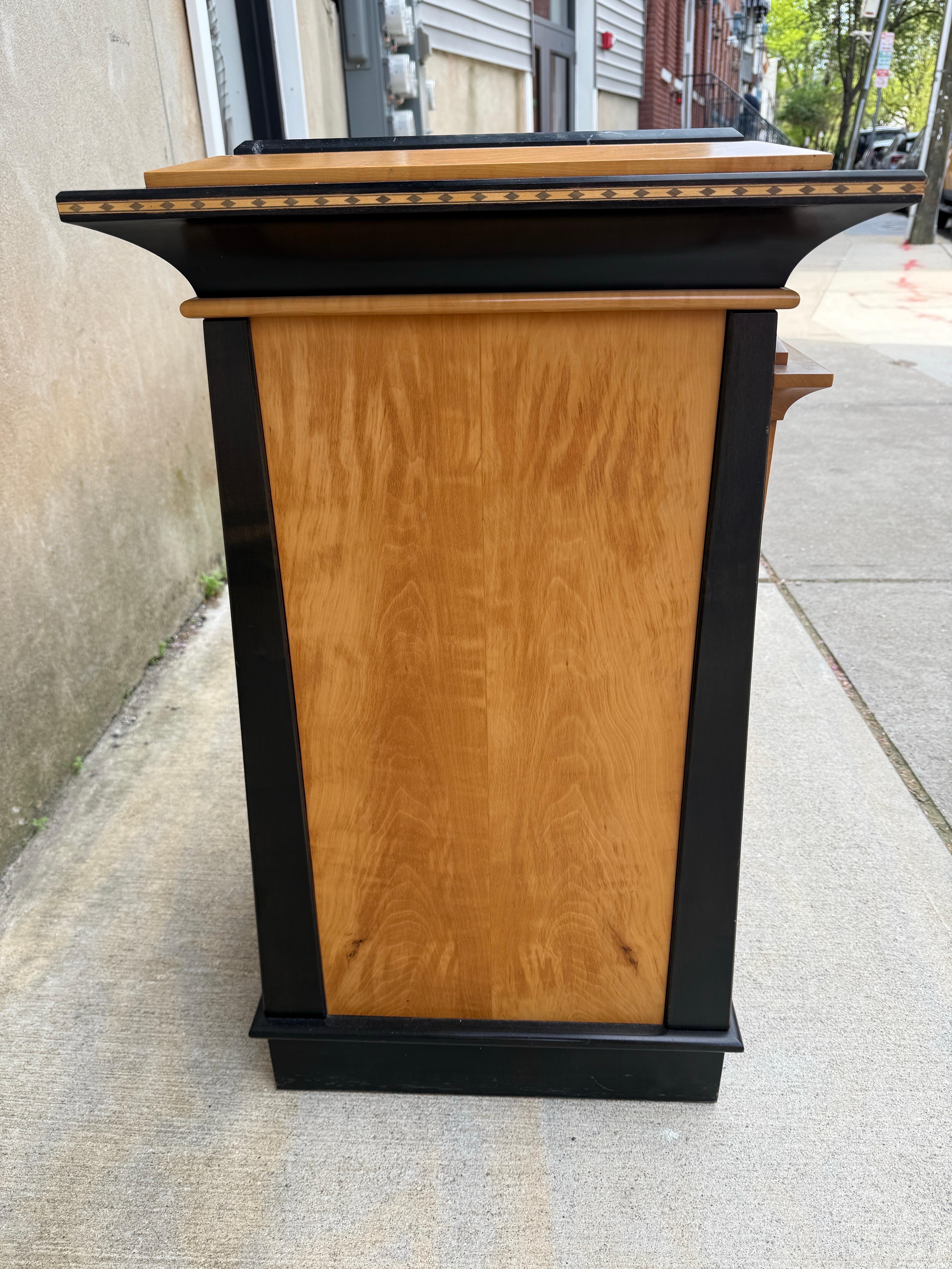 Ron Puckett Custom Made Pedestal Cabinet Table NYC 1980’s For Sale 1