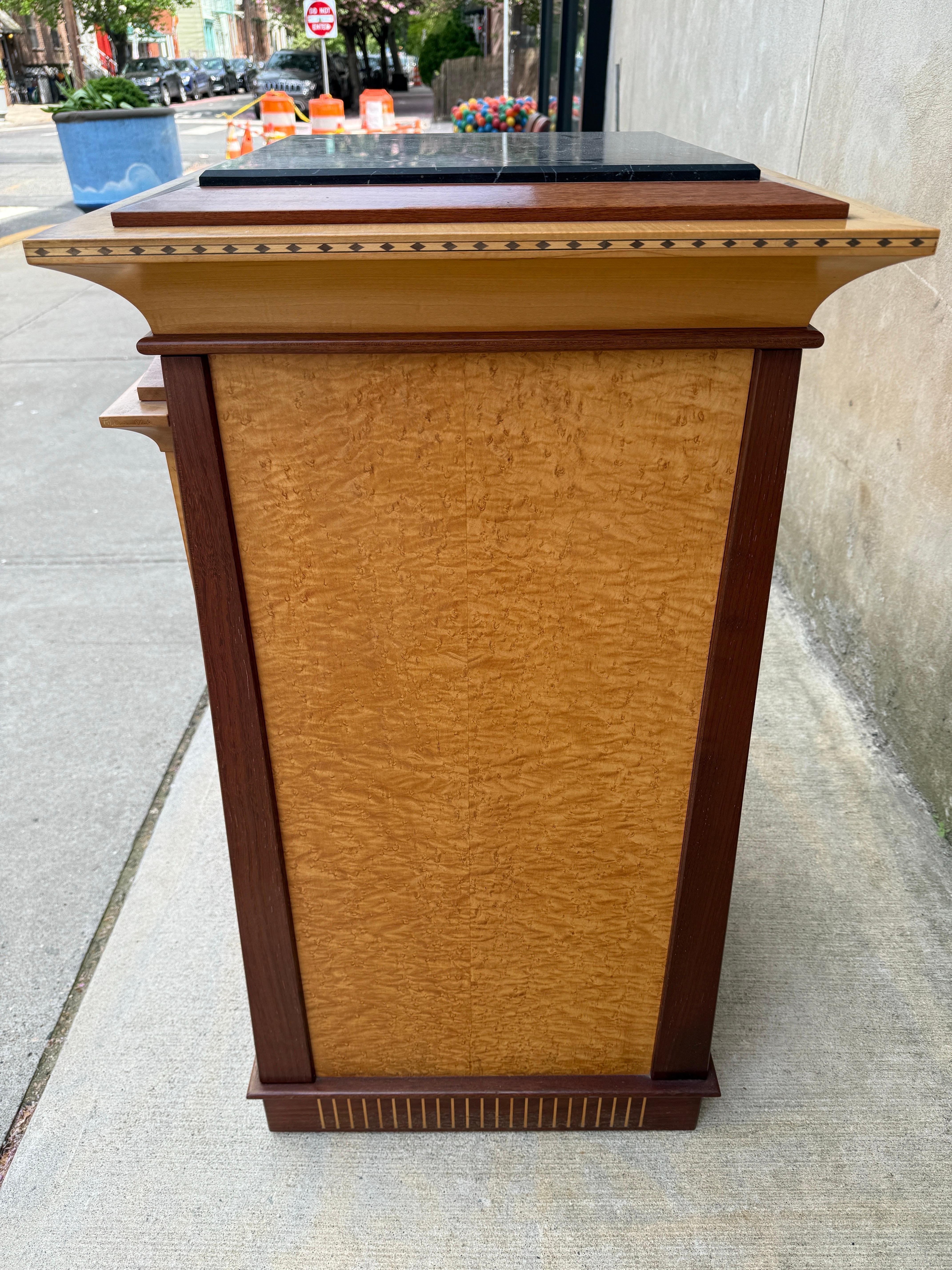 Ron Puckett Custom Made Pedestal Cabinet Table NYC 1980’s For Sale 1