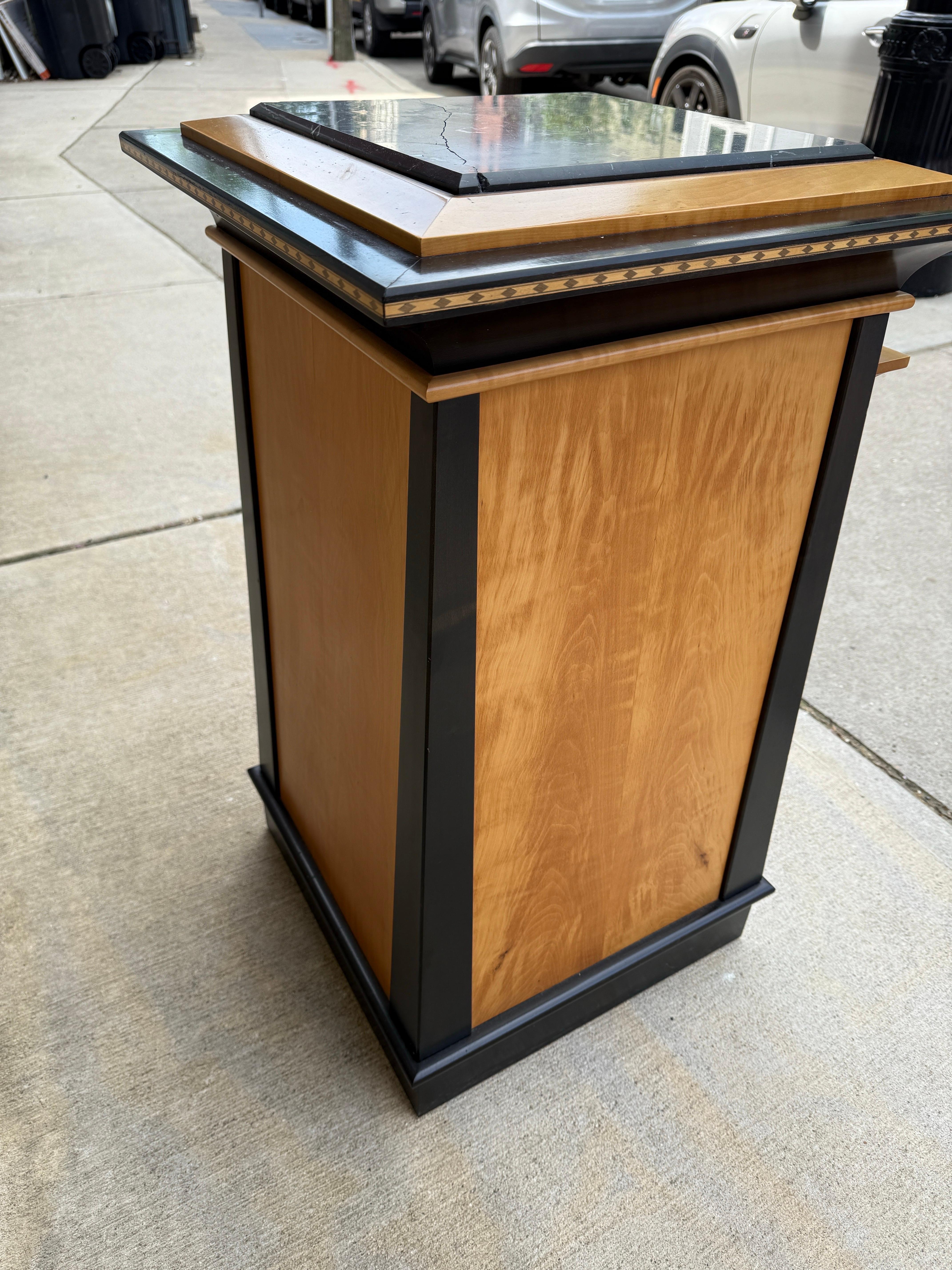 Ron Puckett Custom Made Pedestal Cabinet Table NYC 1980’s For Sale 2